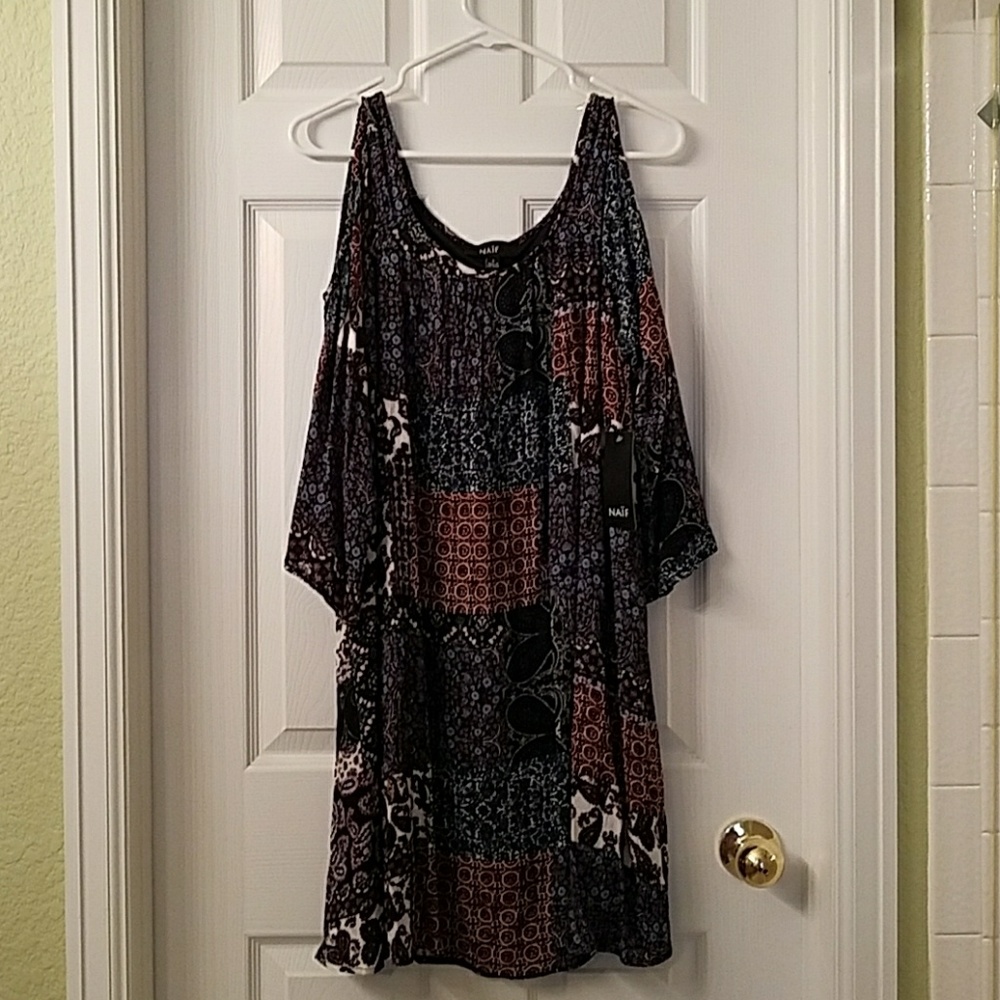 NEW with tags NAIF open shoulder mini dress size S